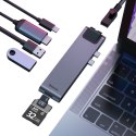 Stacja dokująca HUB 7w1 USB-C Thunderbolt MacBook Pro 2016 2017 2018 szary