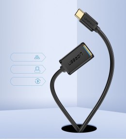 Adapter przejściówka kabel OTG z USB 3.0 na USB-C - czarny