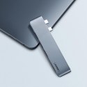 Adapter HUB do MacBook Pro / Air 2x USB-C na 3x USB 3.0 / TF / SD / USB-C - szary
