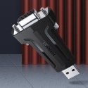 Adapter konwerter przejściówka DB9 RS-232 na USB - czarny
