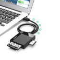 Czytnik kart pamięci SD / micro SD / CF / MS wtyczka USB 3.0 - czarny