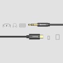 Kabel audio stereo przejścióka AUX 3.5mm Mini Jack - USB-C 120cm - czarny
