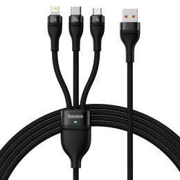 Kabel przewód 3w1 USB do USB-C / iPhone Lightning / micro USB 1.2m - czarny