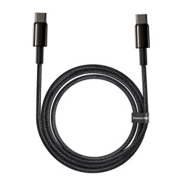 Kabel przewód USB-C - USB-C szybkie ładowanie 100W 2m - cały czarny