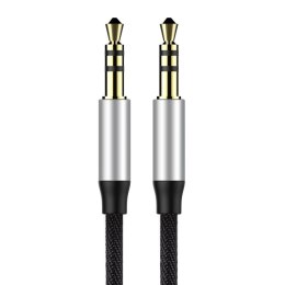 Kabel przewód audio stereo Yiven M30 AUX 3.5mm Mini Jack 1.5m - srebrno-czarny