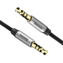 Kabel przewód audio stereo Yiven M30 AUX 3.5mm Mini Jack 1.5m - srebrno-czarny