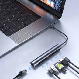 Wielofunkcyjny HUB 7w1 USB-C na HDMI / RJ-45 / czytnik kart SD i microSD / 2x USB 3.0