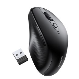 Cicha ergonomiczna myszka komputerowa bezprzewodowa 2x AA - czarna