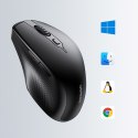 Cicha ergonomiczna myszka komputerowa bezprzewodowa 2x AA - czarna