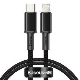 Kabel przewód do iPhone USB-C - Lightning szybkie ładowanie 20W 1m - czarny