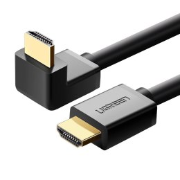Kabel przewód kątowy 90deg; HDMI 4K 30Hz 1m - czarny