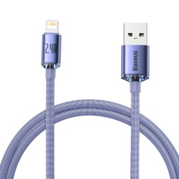 Kabel przewód do szybkiego ładowania i transferu danych USB Iphone Lightning 2.4A 1.2m fioletowy