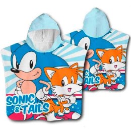 Ręcznik bawełniany ponczo z kapturem 50x100 Sonic