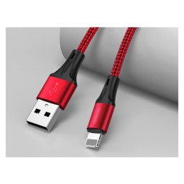 Wytrzymały kabel przewód do iPhone USB - Lightning 3A 0.2m czerwony