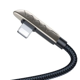 Kabel przewód dla graczy do iPhone USB - Lightning do ładowania i transmisji danych 2.4A 1.2m srebrny