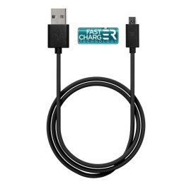 PURO Plain Cable - Kabel połączeniowy USB na Micro USB, 1A, 1 m (czarny)