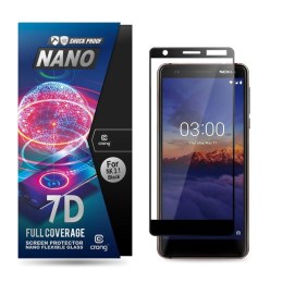 Crong 7D Nano Flexible Glass - Szkło hybrydowe 9H na cały ekran Nokia 3.1