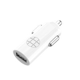 Budi - Ładowarka samochodowa USB + kabel Lightning (Biały)