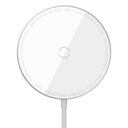 Baseus Simple Mini - Ładowarka indukcyjna bezprzewodowa Mag Safe 15 W (biały)