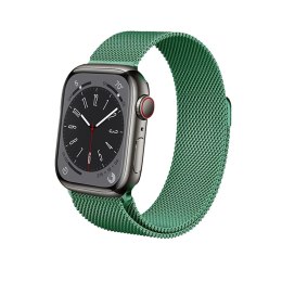 Crong Milano Steel - Pasek ze stali nierdzewnej do Apple Watch 42/44/45/49 mm (zielony)