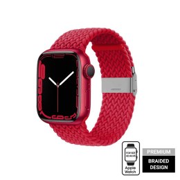 Crong Wave Band - Pleciony pasek do Apple Watch 42/44/45/49 mm (czerwony)