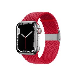 Crong Wave Band - Pleciony pasek do Apple Watch 42/44/45/49 mm (czerwony)