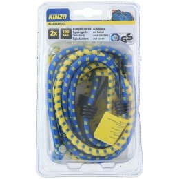 Kinzo - gumy do mocowania bagażu 150 cm 2 szt. (niebieski+żółty)