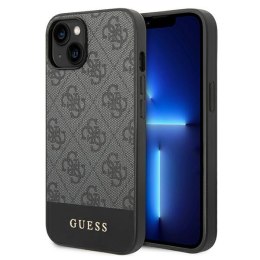 Guess 4G Bottom Stripe Metal Logo Collection - Etui iPhone 14 Plus (szary)