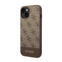 Guess 4G Bottom Stripe Metal Logo Collection - Etui iPhone 14 Plus (brązowy)