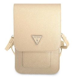 Guess Wallet Saffiano Triangle Logo Phone Bag - Torba na smartfona i akcesoria (Beige)