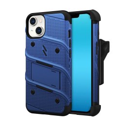 ZIZO BOLT Series - Pancerne etui iPhone 14 ze szkłem 9H na ekran + uchwyt z podstawką (niebieski)