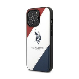 US Polo Assn Tricolor Embossed - Etui iPhone 14 Pro (biały)