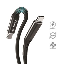 Crong Armor Link - Kabel 60W 3A USB-C do USB-C Fast Charging 25cm (czarny)
