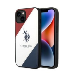 US Polo Assn Tricolor Embossed - Etui iPhone 14 (biały)