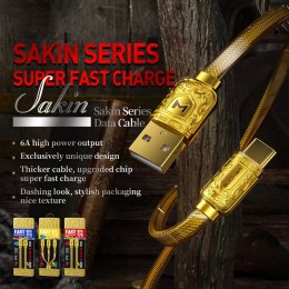 WEKOME WDC-161 Sakin Series - Kabel połączeniowy USB-A do Micro USB Fast Charging 6A 1 m (Złoty)