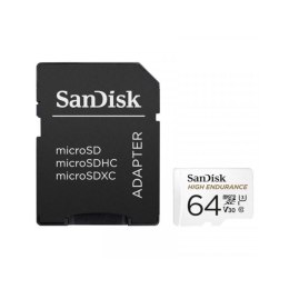 SanDisk High Endurance microSDXC - Karta pamięci 64 GB Class 10 UHS-I 100/40 MB/s z adapterem