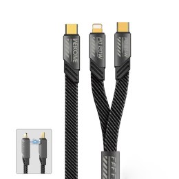 WEKOME WDC-189 Mecha Series - Kabel połączeniowy 2w1 USB-C do Lightning + USB-C 65W Fast Charging 1.2 m (Żółty)