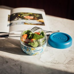Quokka Bubble Food Jar - Pojemnik na żywność / lunchbox 500 ml (Blue Peonies)