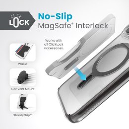 Speck Presidio Perfect-Clear ClickLock & Magsafe - Etui iPhone 15 Pro Max (Clear / Frosted Black / Slate Grey)