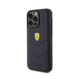 Ferrari Quilted Metal Logo - Etui iPhone 15 Pro Max (czarny)