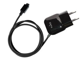 PURO Mini Travel Charger - Przenośna ładowarka sieciowa z kablem Micro USB (czarny)