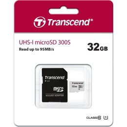 Transcend Memory microSDHC - Karta pamięci 32 GB Class 10 UHS-I U1 95/25 MB/s z adapterem