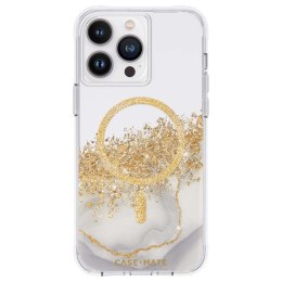 Case-Mate Karat MagSafe - Etui iPhone 14 Pro Max zdobione złotem (Marble)