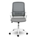 Fotel biurowy z mikrosiatki Sofotel Wizo szaro-biały