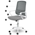 Fotel biurowy z mikrosiatki Sofotel Wizo szaro-biały