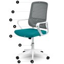 Fotel biurowy z mikrosiatki Sofotel Wizo biało-zielony