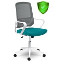 Fotel biurowy z mikrosiatki Sofotel Wizo biało-zielony