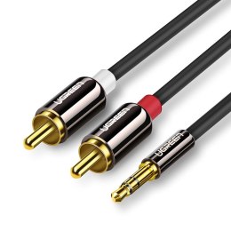 Kabel przewód audio 3.5mm mini jack - 2RCA 3m czarny