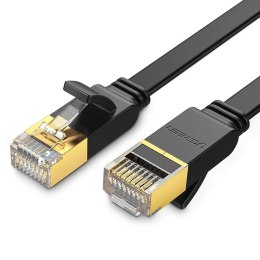 Płaski patchcord kabel przewód sieciowy LAN STP RJ45 Cat 7 10Gbps 5m czarny