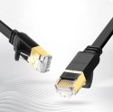 Płaski patchcord kabel przewód sieciowy LAN STP RJ45 Cat 7 10Gbps 5m czarny